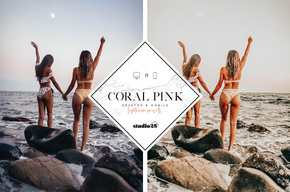 Coral pink lightroom preset in Add-Ons - product preview 4