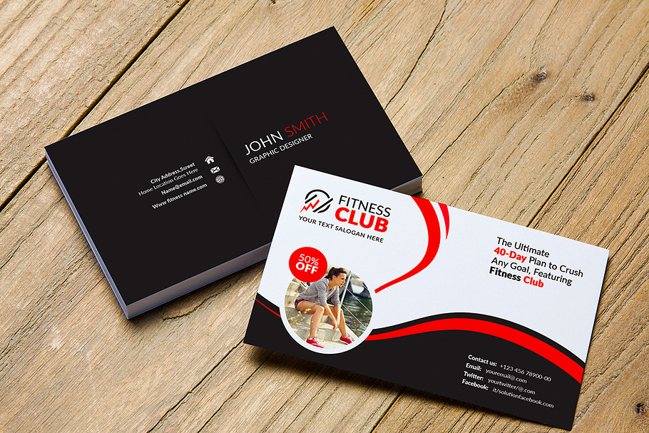Fitness Business Card Template in Business Card Templates - product preview 8
