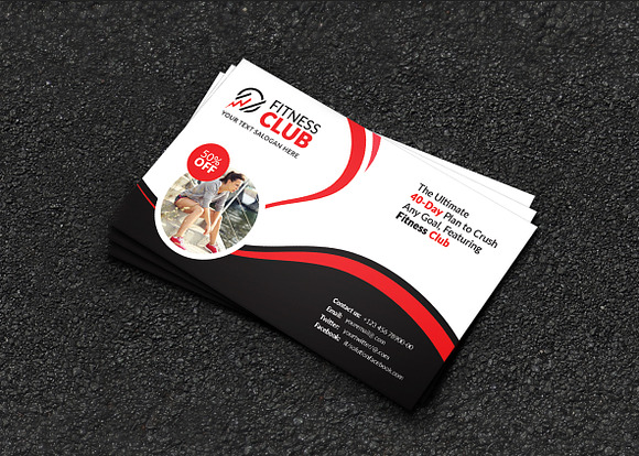 Fitness Business Card Template in Business Card Templates - product preview 1