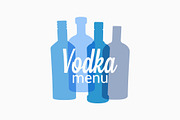 Vodka bottle logo.Vodka color banner