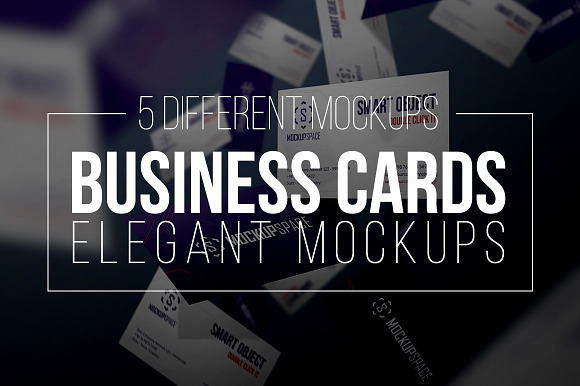 Business Cards - 5 Elegant Mockups in Print Mockups - product preview 11