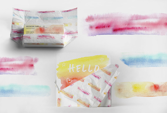 Gradient watercolor background set in Textures - product preview 8