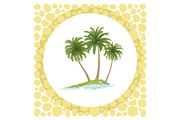 Sea Island with Palm Trees