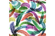 Seamless Pattern, Palm Leaves