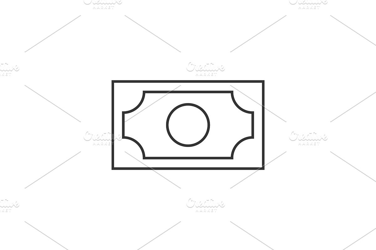 Banknote outline icon on white in Icons - product preview 8