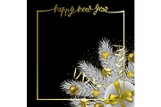 Happy New Year Greeting Card with