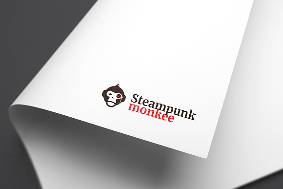 Steampunk monkee logo template in Logo Templates - product preview 1