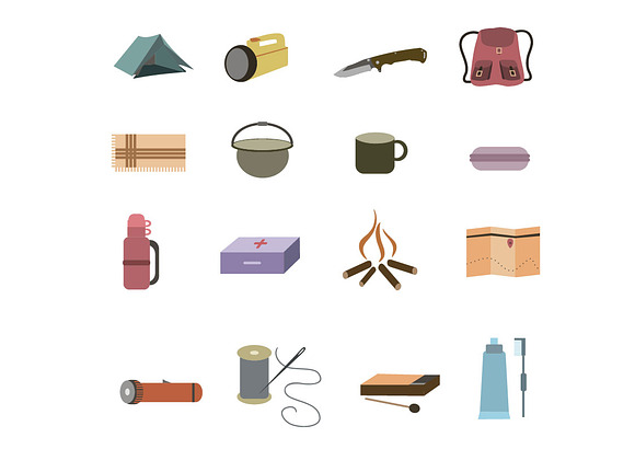 Set of hiking icons vector in Icons - product preview 2