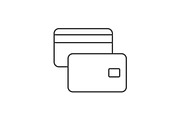 Credit cards outline icon on white