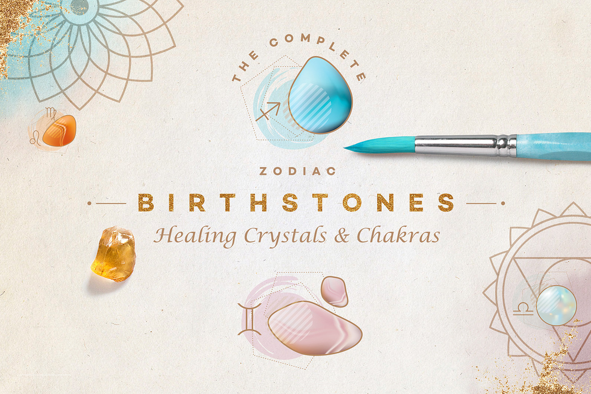 Zodiac Birthstones & Chakras in Icons - product preview 8