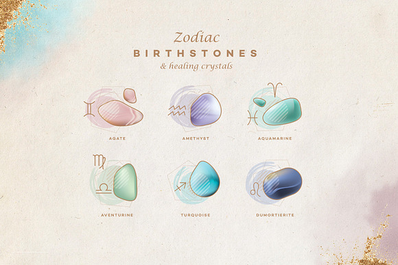 Zodiac Birthstones & Chakras in Icons - product preview 1