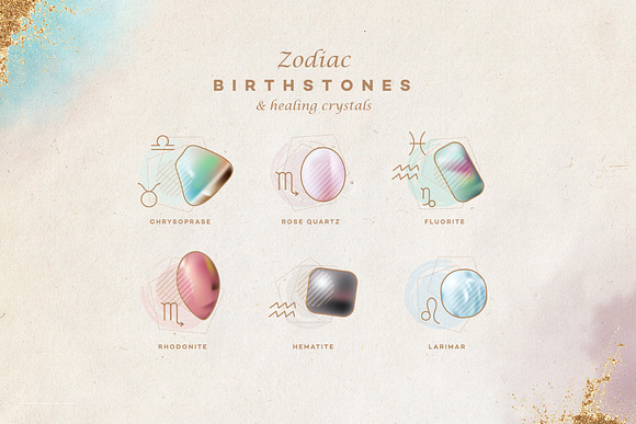 Zodiac Birthstones & Chakras in Icons - product preview 3