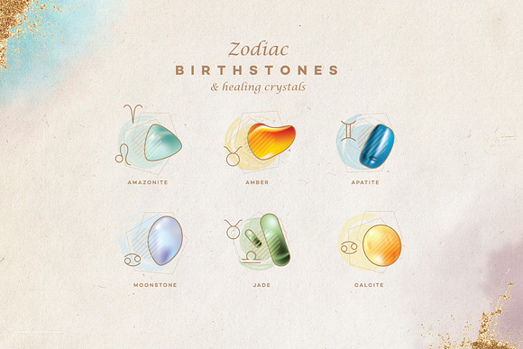 Zodiac Birthstones & Chakras in Icons - product preview 5