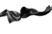 Black fabric cloth flrying the wind