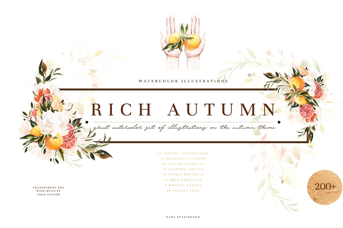 Watercolor Rich Autumn in Illustrations - product preview 8