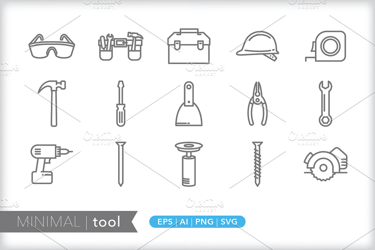 Minimal tool icons in Icons - product preview 8
