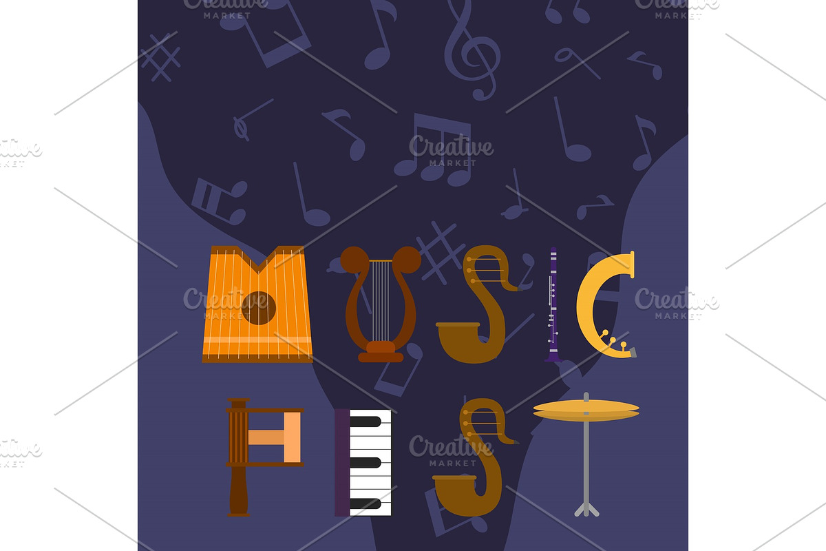 Acoustic music festival vector in Textures - product preview 8
