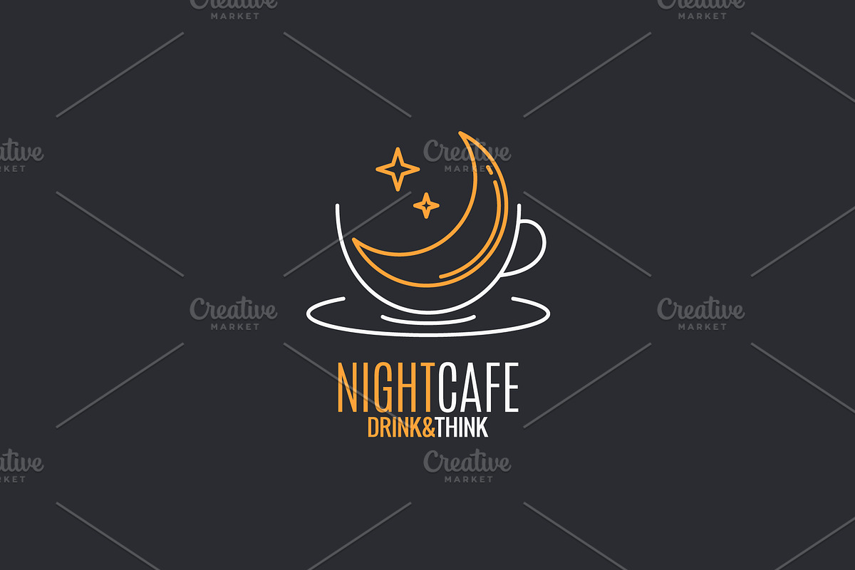 Coffee cup logo. Night coffee. in Logo Templates - product preview 8