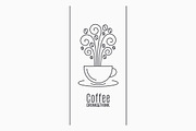 Coffee cup logo. Coffee linear.