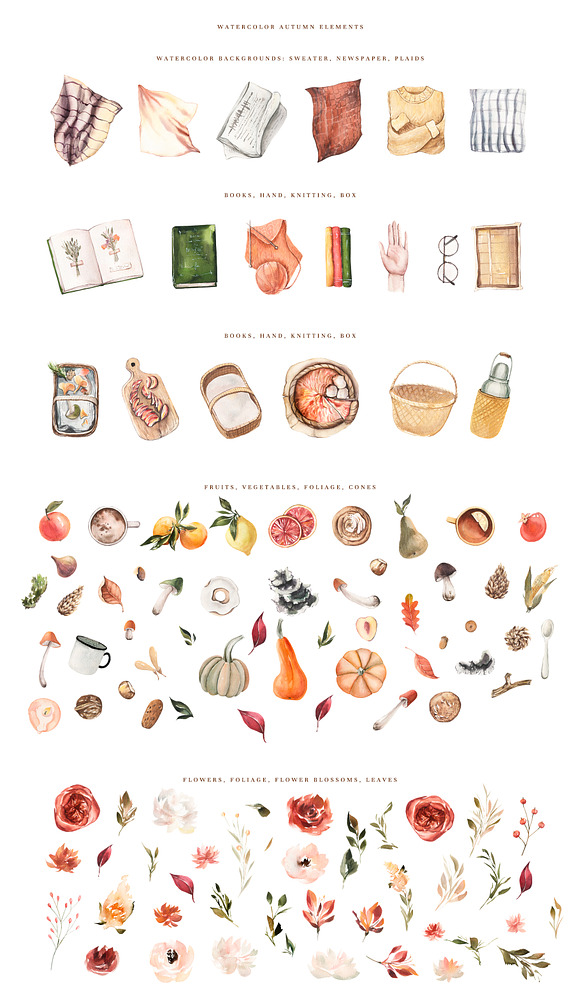 Watercolor Rich Autumn in Illustrations - product preview 17
