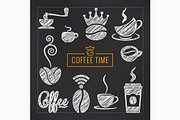 Coffee sketch vector set.