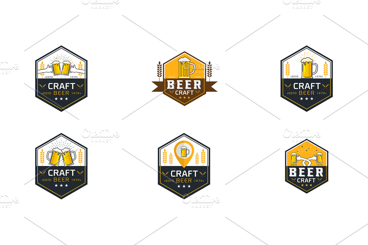 Craft beer logo vector illustration in Logo Templates - product preview 8