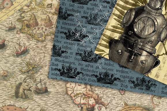 Nautical Ephemera Digital Paper in Textures - product preview 3
