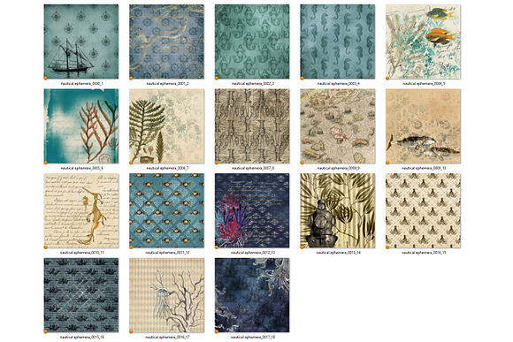 Nautical Ephemera Digital Paper in Textures - product preview 4