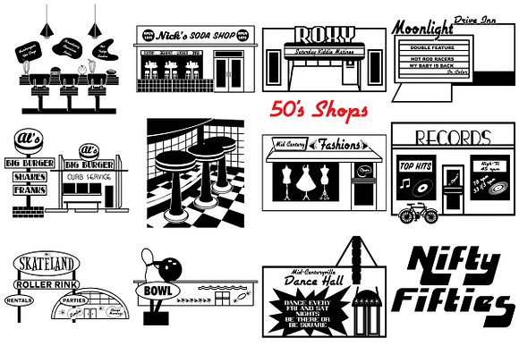 Retro 50's Life & Party AI EPS PNG in Illustrations - product preview 1