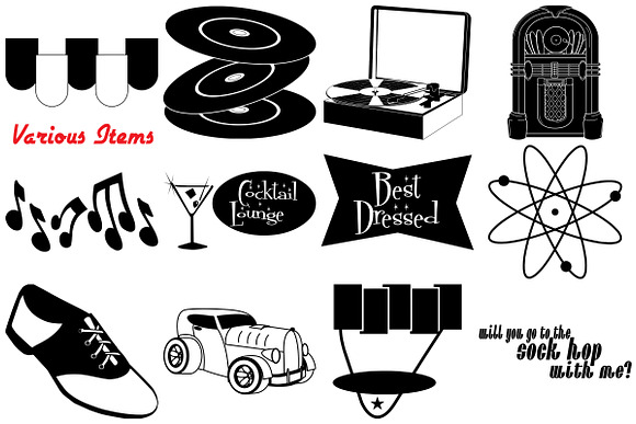 Retro 50's Life & Party AI EPS PNG in Illustrations - product preview 3