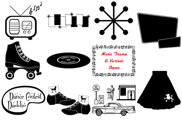 Retro 50's Life & Party AI EPS PNG in Illustrations - product preview 4