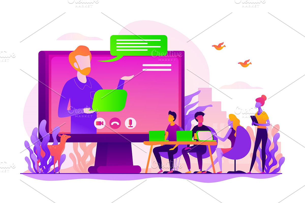Online conference concept vector in Illustrations - product preview 8