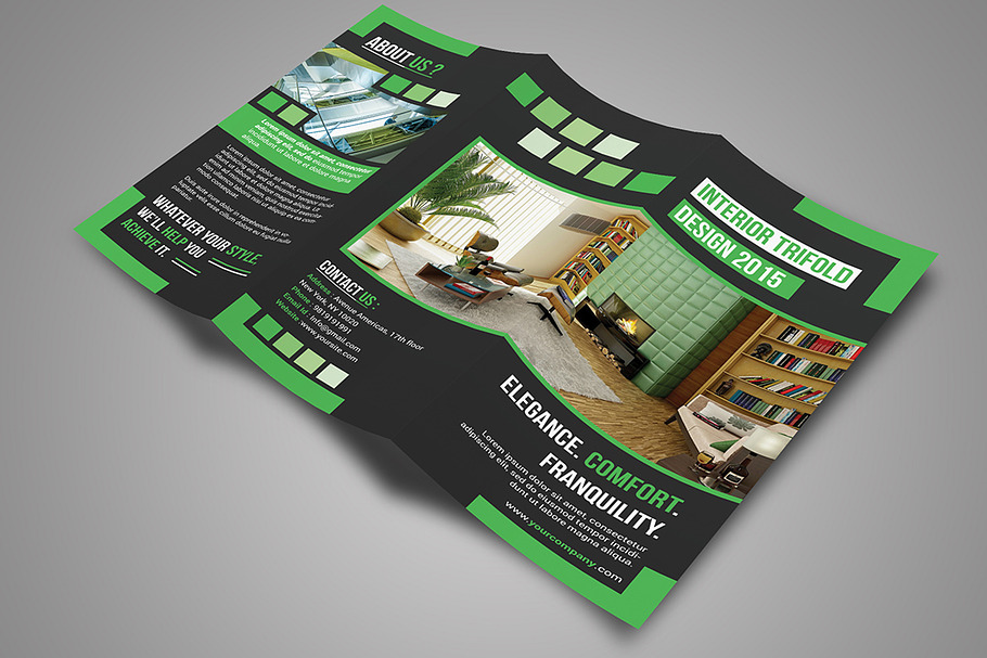 Interior Trifold Brochure 02 in Brochure Templates - product preview 8