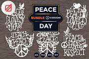 Peace Day quote cutting file bundle