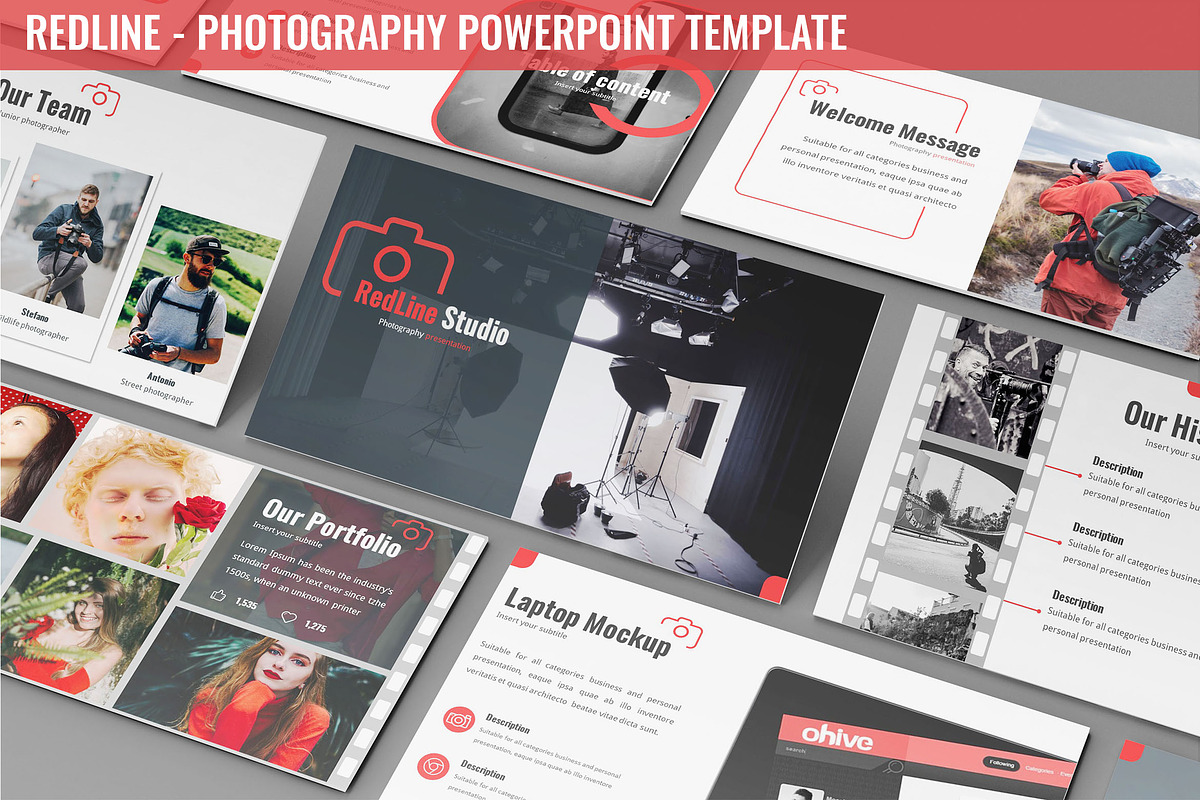 Redline - Photography Powerpoint in PowerPoint Templates - product preview 8