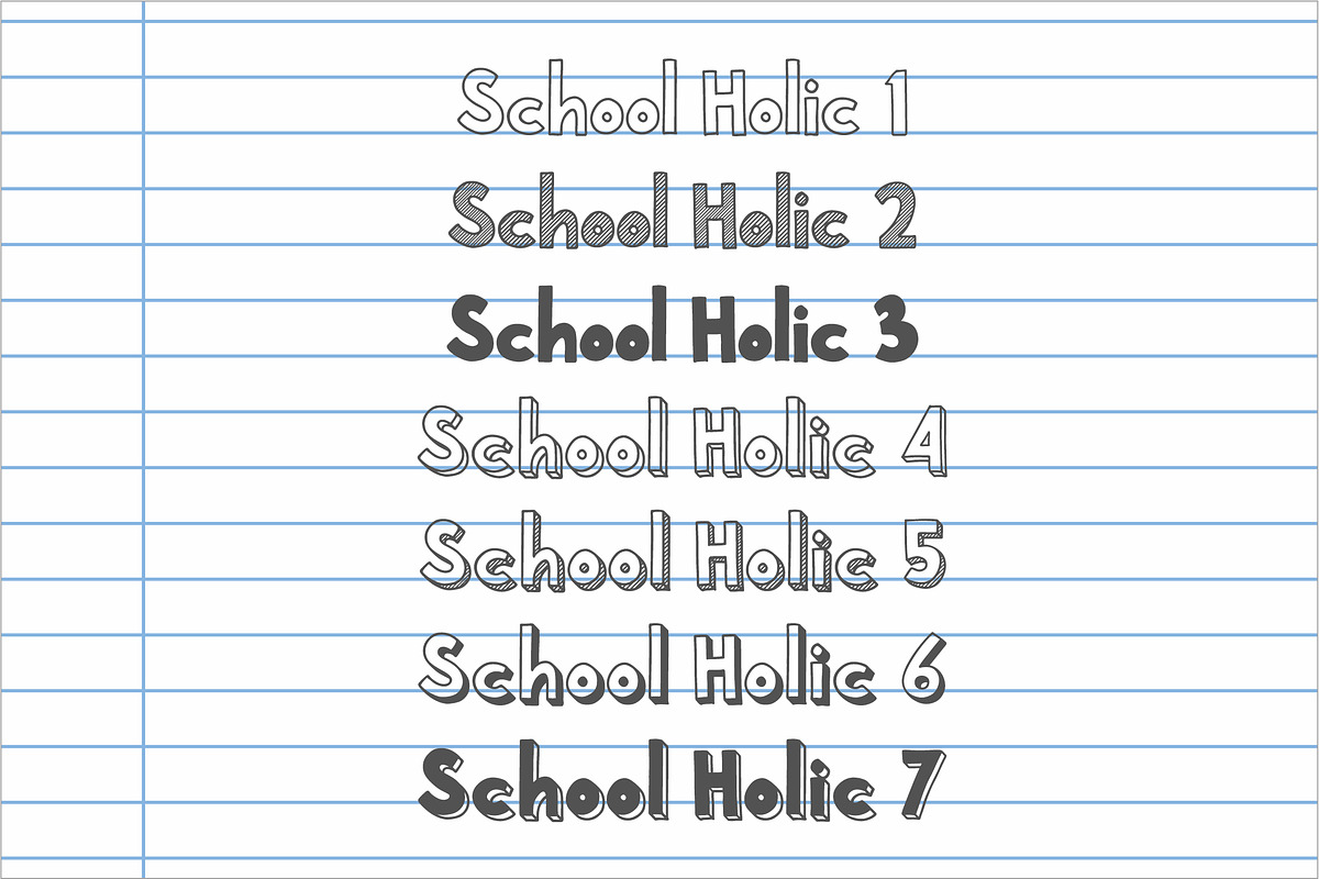 School Holic | 7 Font Styles + Bonus in Display Fonts - product preview 8