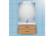 Domestic washbasin cabinet with