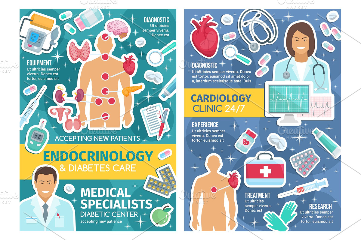 Cardiology and endocrinology. in Illustrations - product preview 8