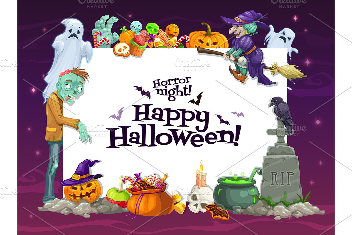 Halloween ghosts, pumpkins in Illustrations - product preview 8