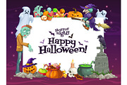 Halloween ghosts, pumpkins