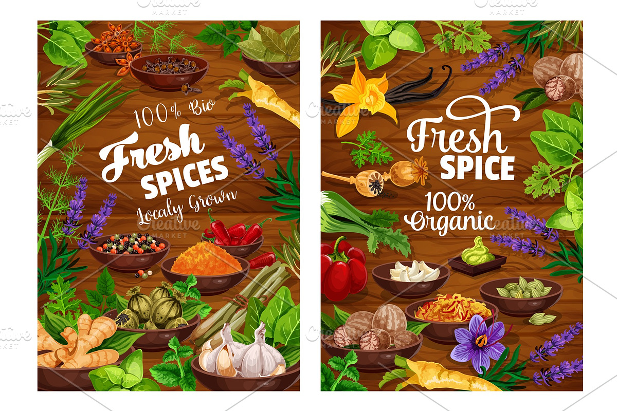 Spices, herbs and seasonings in Illustrations - product preview 8