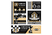 Chess pieces, sport game trophies