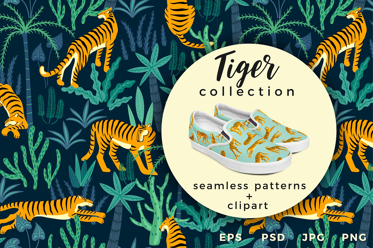 Tiger collection. Patterns & clipart in Patterns - product preview 8
