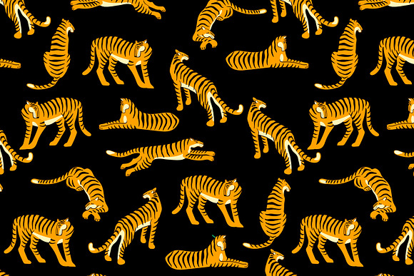 Tiger collection. Patterns & clipart in Patterns - product preview 2
