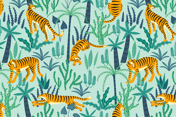Tiger collection. Patterns & clipart in Patterns - product preview 3