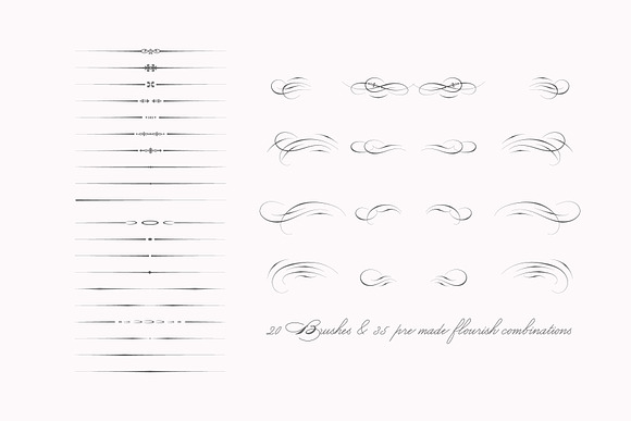 The Penmanship Flourishing Brushes in Photoshop Brushes - product preview 1