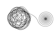 Spiral flow from chaotic ravel