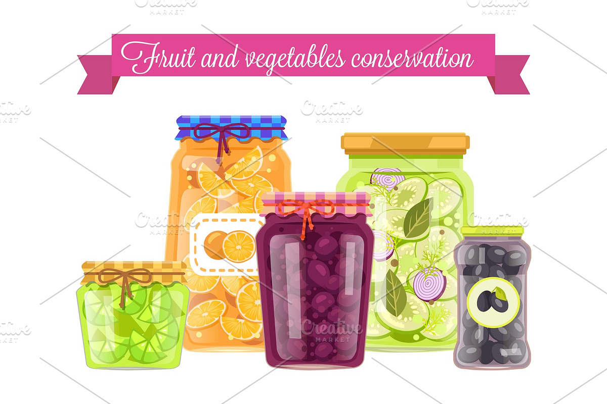 Fruit and vegetables conservation in Illustrations - product preview 8