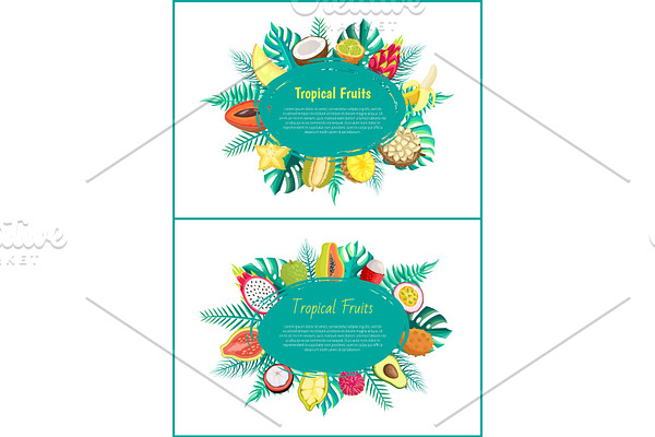 Tropical Fruits Banner with Exotic