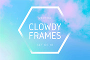 Vector Cloudy Frames Set
